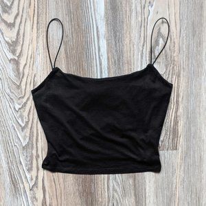 Cute Black Crop Top / Spaghetti Strap / Size: S